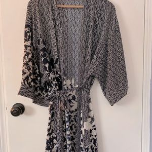 A new day navy blue floral kimono